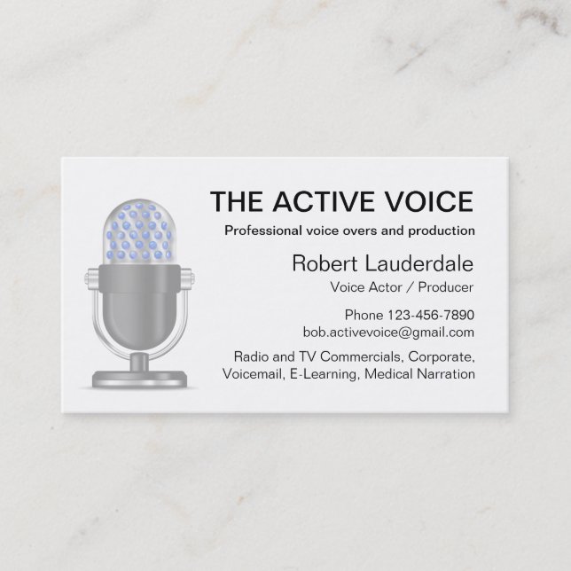 Professional Voice Actor Business Cards Design (Front)