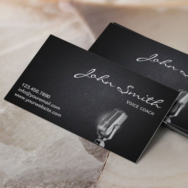 Professional Voice Coach Dark Business Card (Creator Uploaded)