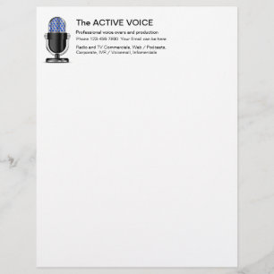 Professional Voice Over Actor Business Letterhead