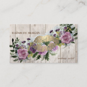 Professional Watercolor Floral ,Lips,Wood Texture Business Card