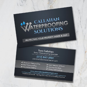 Professional Waterproofing Services Contractor Business Card