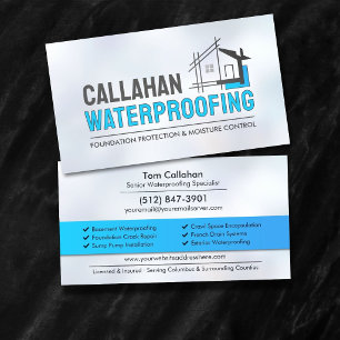 Professional Waterproofing Services Contractor Business Card