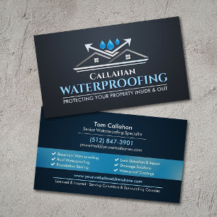Professional Waterproofing Services Contractor Business Card