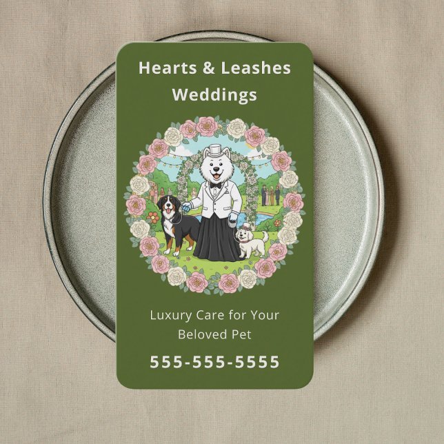 Professional Wedding Pet Care Wedding Dog Handler Business Card (Creator Uploaded)