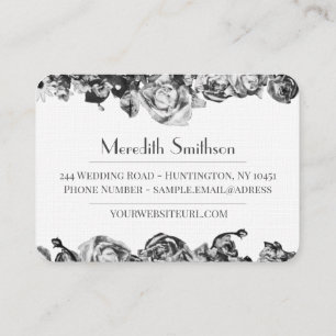 Professional Wedding Planner Elegant Black & White Business Card