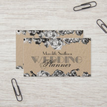 Professional Wedding Planner Elegant Black & White