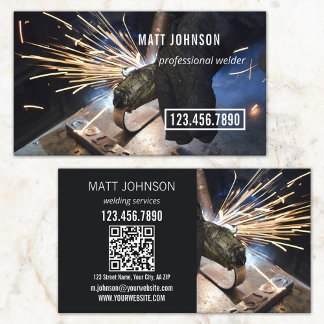 Professional Welder QR Code Business Card