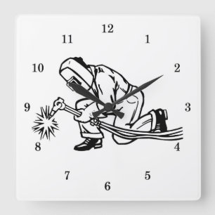 Professional Welder Square Wall Clock