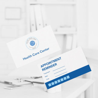 Professional White & Blue Medical Appointment Business Card
