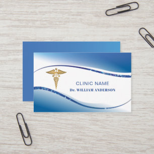 Professional White Blue Medical Doctor Clinic Business Card