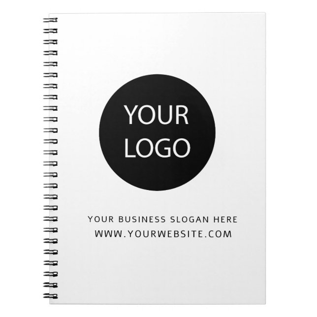 Professional White  Custom Company Logo Business  Notebook (Front)