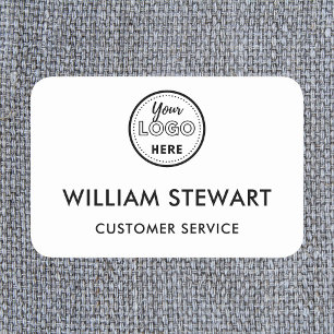 Professional White Custom Logo Employee Staff Name Tag