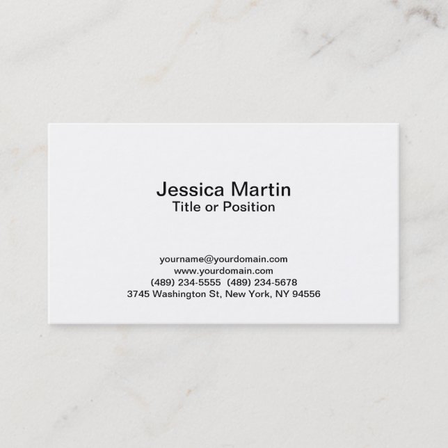 Professional White Manager Consultant Chief Business Card (Front)