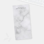 Professional White Marble Modern Script Magnetic N Magnetic Notepad<br><div class="desc">Professional Modern Magnetic Notepad features custom name with custom text in grey professional serif font style on white marble background.</div>
