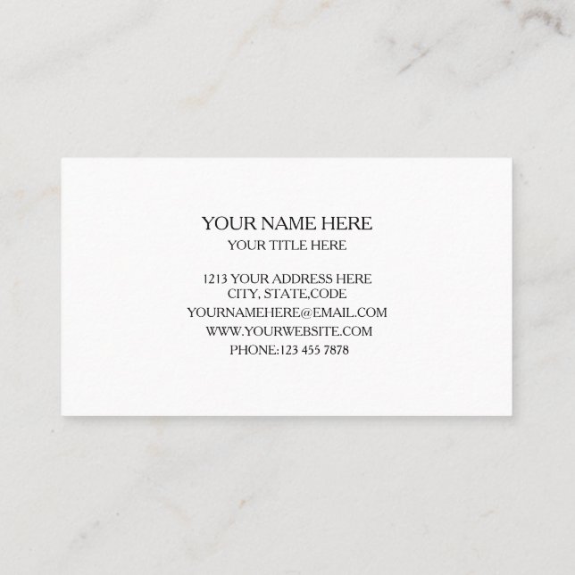 Professional White Minimalist Business Card  (Back)