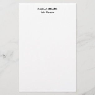 Professional White Minimalist Plain Creative Stationery