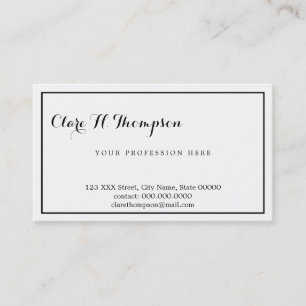 professional white & modern business card