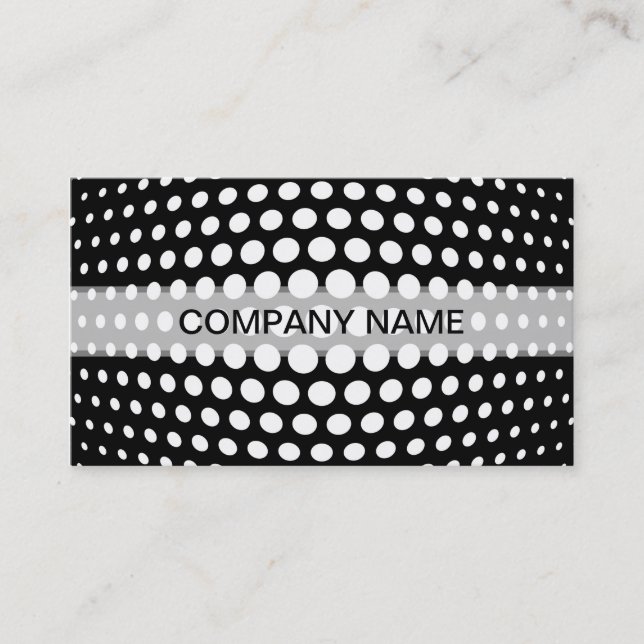 Professional White Polka Dot Pattern Business Card (Front)