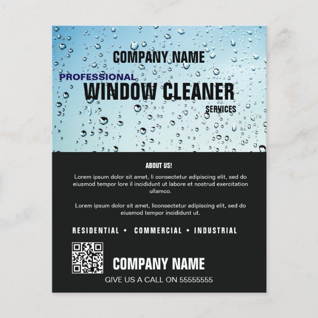 Professional WINDOW Clean Service Custom Business  Flyer (Front)