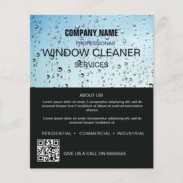 Professional WINDOW Clean Service Custom Business  Flyer (Front)