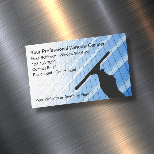 Professional Window Cleaner Office Magnetic Business Card