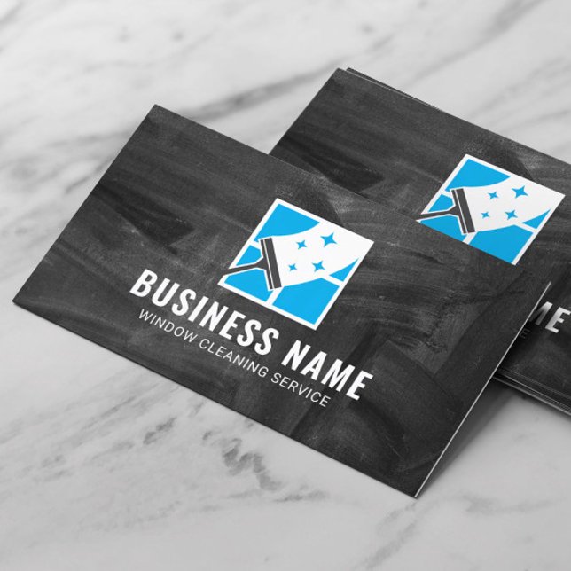 Professional Window Cleaning Service Chalkboard Business Card (Creator Uploaded)