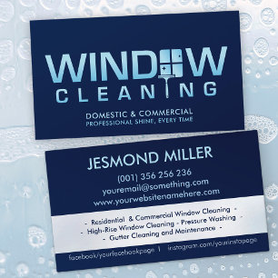 Professional Window Cleaning Services Business Card
