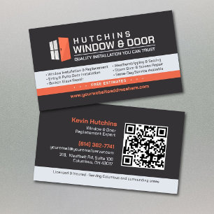 Professional Window & Door Installation Repair Business Card