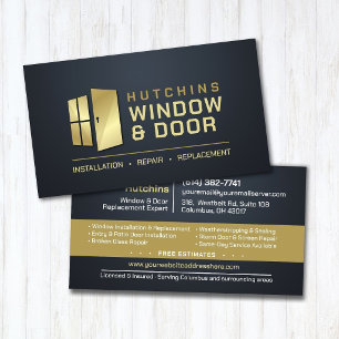 Professional Window & Door Installation Repair Business Card