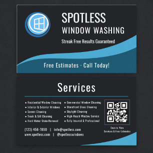 Professional Window Washing Company QR Code Business Card