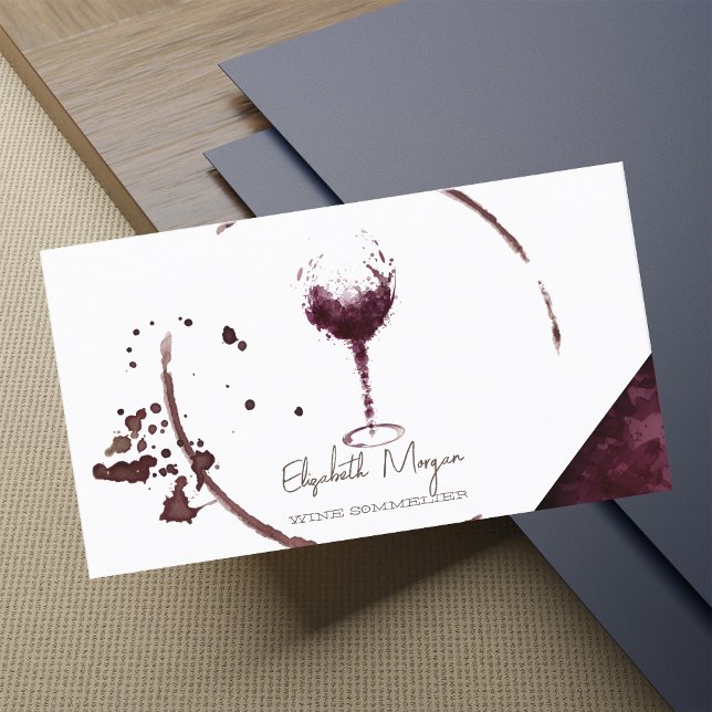 Professional Wine Stain Wine Glass Business Card (Creator Uploaded)