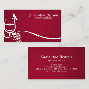 Professional Wine Stain Wine Glass Wine Sommelier Business Card