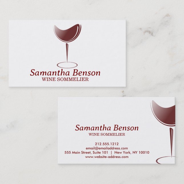 Professional Wine Stain Wine Glass Wine Sommelier  Business Card (Front/Back)