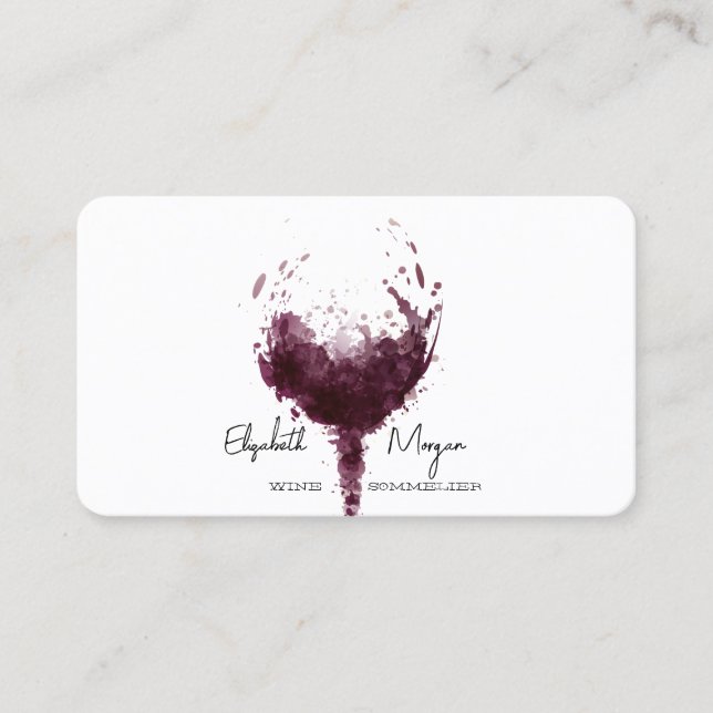 Professional Wine Stain Wine Glass,Wine Sommelier Business Card (Front)