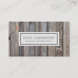 Professional Wood Carpenter Business Card