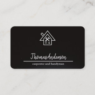 Professional Wood Construction Handyman Carpenter Business Card