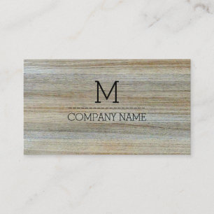 Professional Wood Grain Monogram #3 Business Card