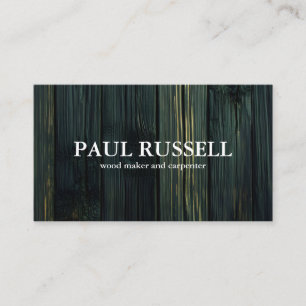 Professional Wood Grain Rustic Carpenter Carpentry Business Card