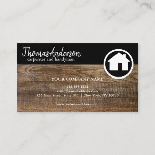 Professional Wood Grain Rustic Carpentry Business Card