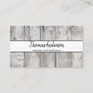 Professional Wood Grain Rustic Carpentry Business Card