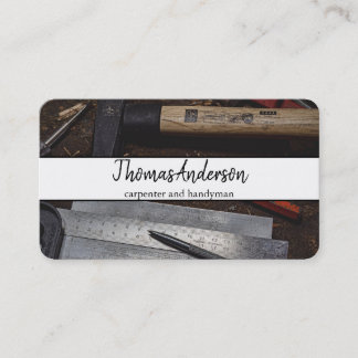 Professional Wood Grain Rustic Carpentry Business Card