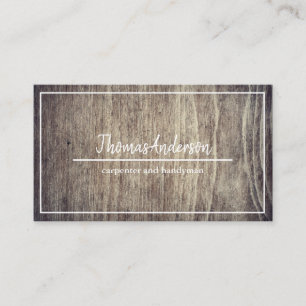 Professional Wood Grain Rustic Carpentry Business Card