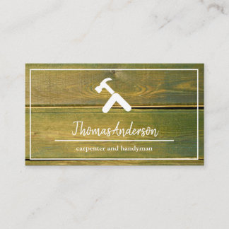 Professional Wood Grain Rustic Carpentry Business Card