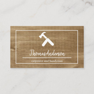 Professional Wood Grain Rustic Carpentry Business Card