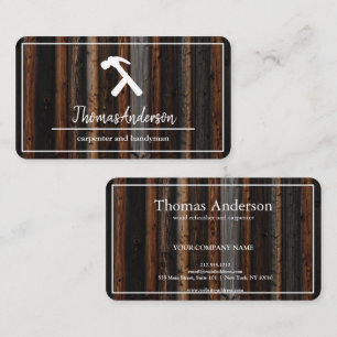 Professional Wood Grain Rustic Carpentry Business Card