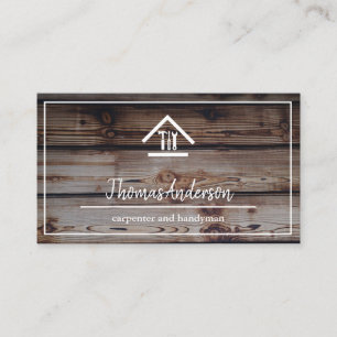 Professional Wood Grain Rustic Carpentry Business Card