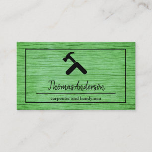 Professional Wood Grain Rustic Carpentry Business Card