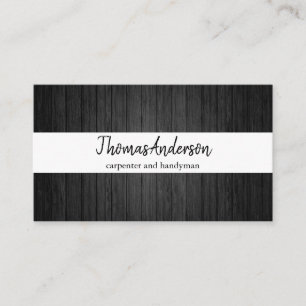 Professional Wood Grain Rustic Carpentry Business Card