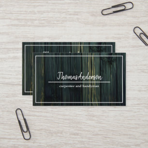 Professional Wood Grain Rustic Carpentry Business Card