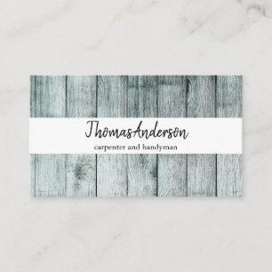Professional Wood Grain Rustic Carpentry Business Card